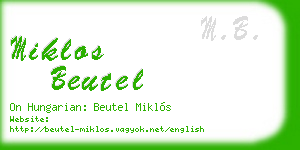 miklos beutel business card